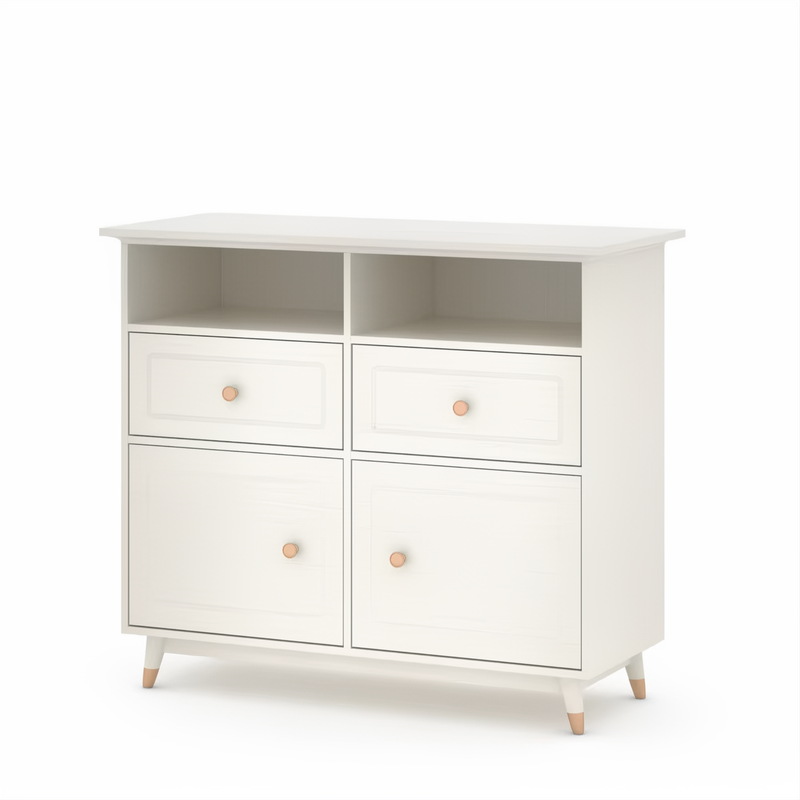 Cream White Elegant Wooden Cabinet