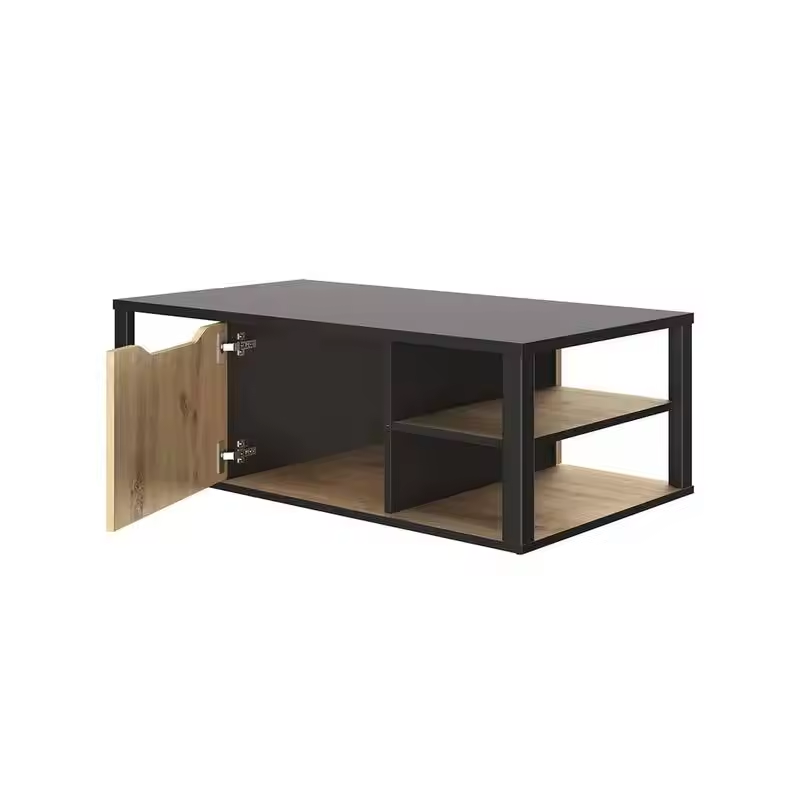 Black Frame Wooden Coffee Table