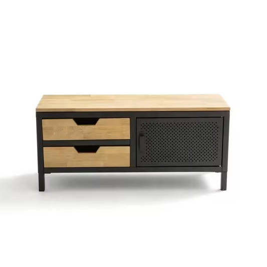 Black Wooden Coffee Table With Drawers