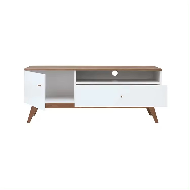 Brown Wooden Tv Console With Drawer