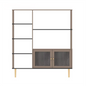 Large Taupe Wooden Shelf Bookcase