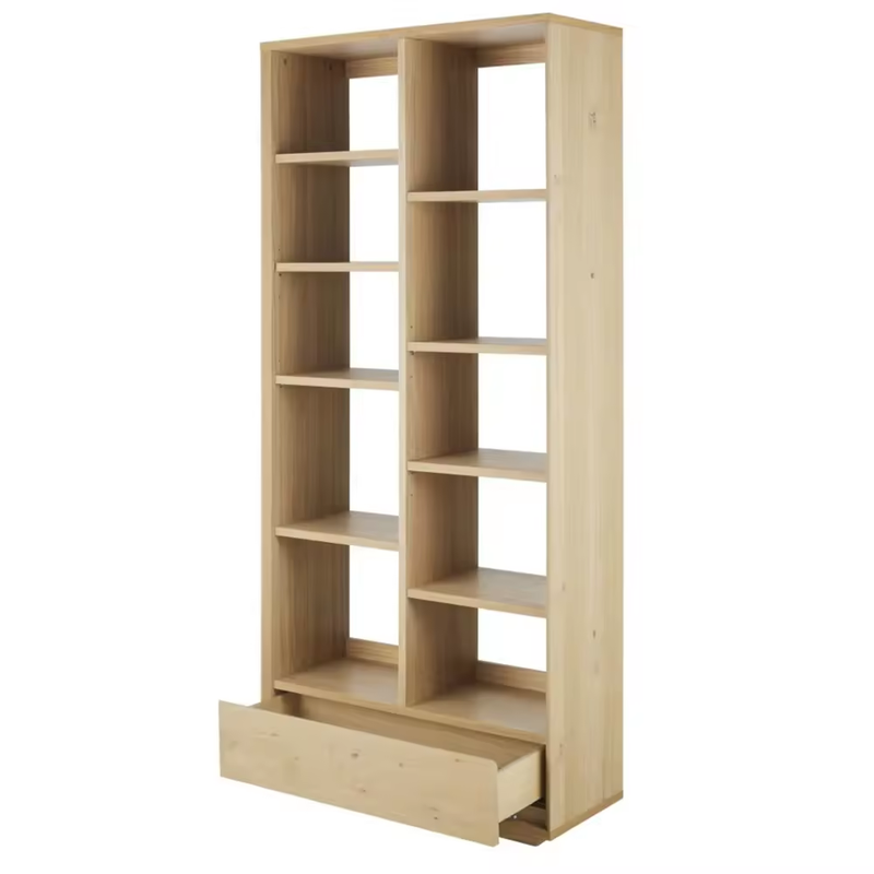 Wooden Bookcase With Drawers