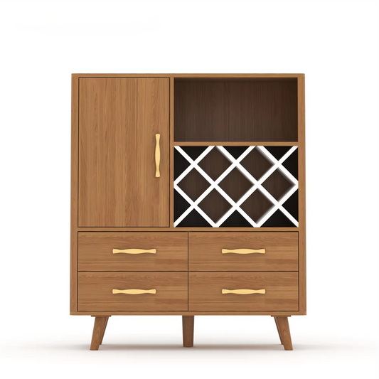 Pine Wood Wine Bar Cabinet